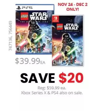 GameStop Lego star wars: the skywalker saga offer