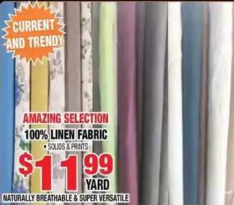 Len's Mill Stores 100% linen fabric offer