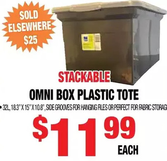 Len's Mill Stores Stackable omni box plastic tote offer