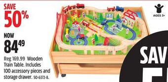 Canadian Tire Wooden train table offer