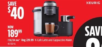 Canadian Tire Keurig k-cafe latte and cappuccino maker offer