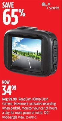 Canadian Tire Yada roadcam 1080p dash camera offer