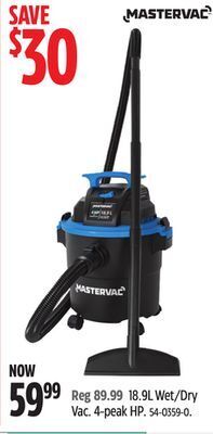 Canadian Tire Mastervac 18.9l wet/dry vac offer