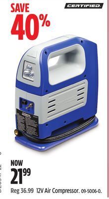 Canadian Tire Certified 12v air compressor offer