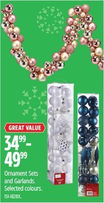 Canadian Tire Ornament sets and garlands offer