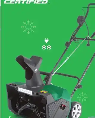 Canadian Tire Certified 13.5-amp electric corded snowblower, 18-in offer