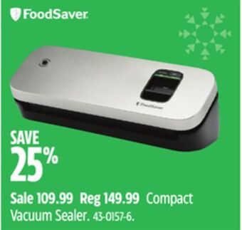 Canadian Tire Foodsaver compact vacuum sealer offer