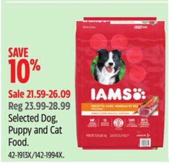Canadian Tire Selected iams dog, puppy and cat food offer