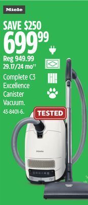 Canadian Tire Miele complete c3 excellence canister vacuum offer