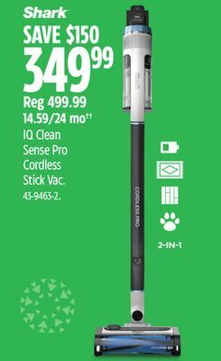 Canadian Tire Shark iq clean sense pro cordless stick vac offer