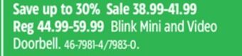 Canadian Tire Blink mini and video doorbell offer