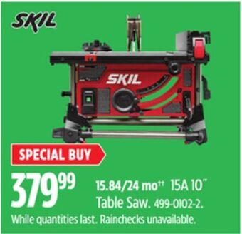 Canadian Tire Skil 15a 10" table saw offer
