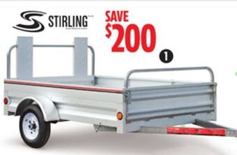 Canadian Tire Stirling galvalume plus utility trailer, 5' x 7' offer