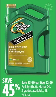 Canadian Tire Quaker state full synthetic motor oil offer