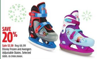 Canadian Tire Disney frozen and avengers adjustable skates offer