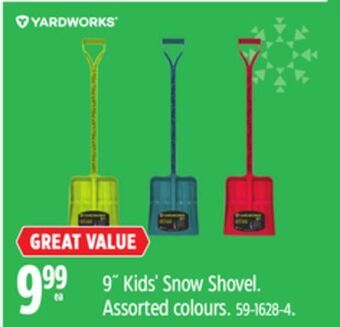 Canadian Tire Yardworks 9" kids' snow shovel offer
