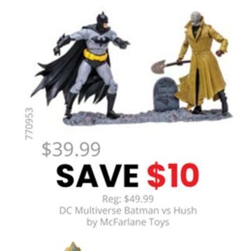 GameStop Dc multiverse batman vs hush by mcfarlane toys offer