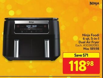 Walmart Ninja foodi 6-qt. 5-in-1 dual air fryer offer