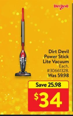 Walmart Dirt devil power stick lite vacuum offer