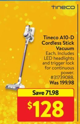 Walmart Tineco a10-d cordless stick vacuum offer