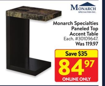 Walmart Monarch specialties paneled top accent table offer