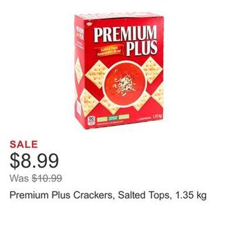 Costco Premium plus crackers, salted tops, 1.35 kg offer