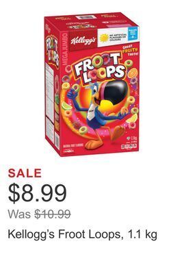 Costco Kellogg's froot loops, 1.1 kg offer