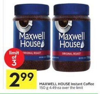 Foodland Maxwell House Instant Coffee offer