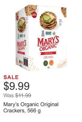 Costco Mary's organic original crackers, 566 g offer