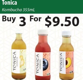 Healthy Planet Tonica kombucha offer