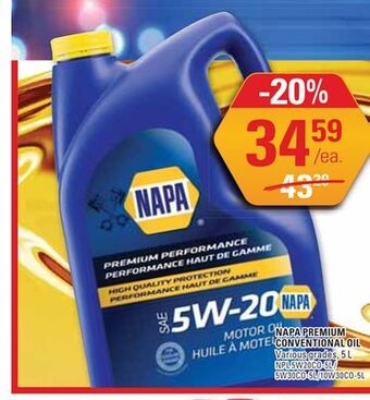 NAPA Auto Parts Napa premium conventional oil offer