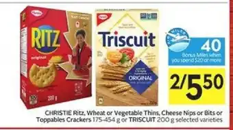 Foodland Christie Ritz, Wheat or Vegetable Thins, Cheese Nips offer