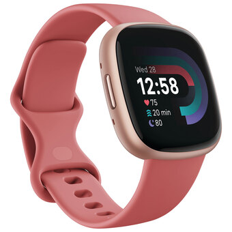 Best Buy Fitbit versa 4 + premium smartwatch with heart rate monitor - pink sand offer