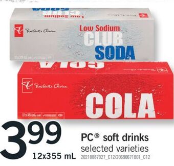 Fortinos Pc® soft drinks, 12x355 ml offer