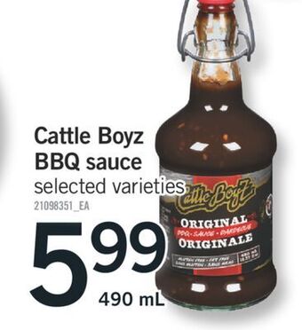 Fortinos Cattle boyz bbq sauce, 490 ml offer