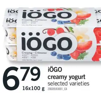Fortinos Iögo creamy yogurt, 16x100 g offer
