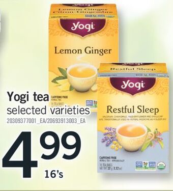 Fortinos Yogi tea, 16's offer