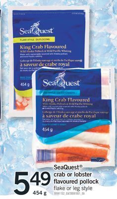 Fortinos Seaquest® crab or lobster flavoured pollock, 454 g offer