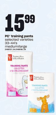 Loblaws Pc® training pants, 33-44's offer