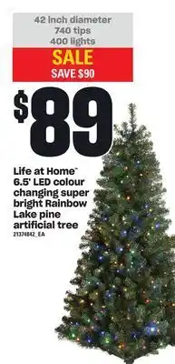 Loblaws Life at home™ 6.5' led colour changing super bright rainbow lake pine artificial tree offer