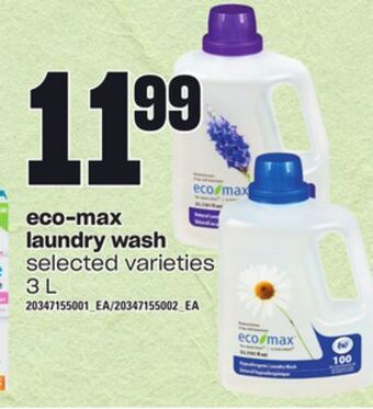 Loblaws Eco-max laundry wash, 3 l offer