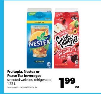 Real Canadian Superstore Fruitopia, nestea or peace tea beverages, 1.75 l offer