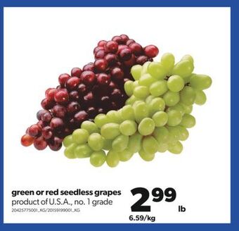 Real Canadian Superstore Green or red seedless grapes offer