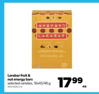 Real Canadian Superstore Larabar fruit & nut energy bars, 16x45/48 g offer