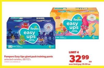 Real Canadian Superstore Pampers easy ups giant pack training pants, 68-112's offer