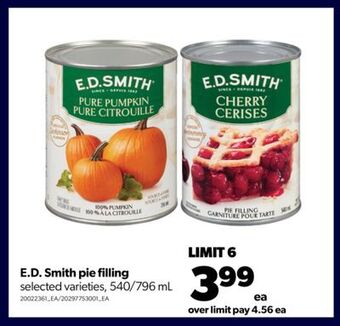 Real Canadian Superstore E.d. smith pie filling, 540/796 ml offer