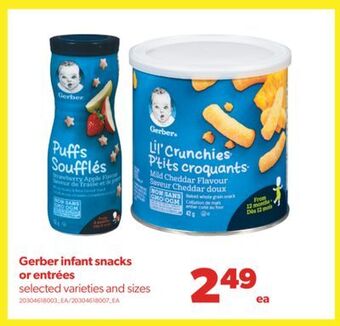 Real Canadian Superstore Gerber infant snacks or entrées offer