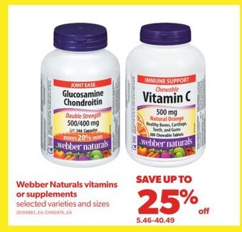 Real Canadian Superstore Webber naturals vitamins or supplements offer