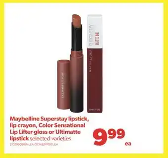 Real Canadian Superstore Maybelline superstay lipstick, lip crayon, color sensational lip lifter gloss or ultimatte lipstick offer