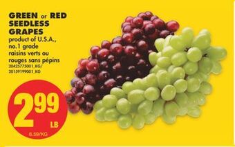 No Frills Green or red seedless grapes offer